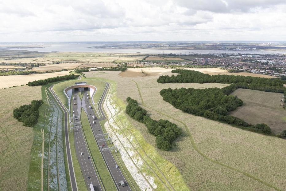 Visualization of Lower Thames Crossing aerial view